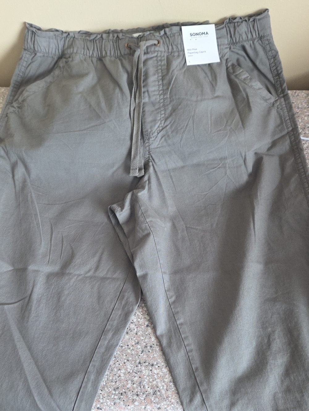 SONOMA Women-Taupe Drawstring Chinos